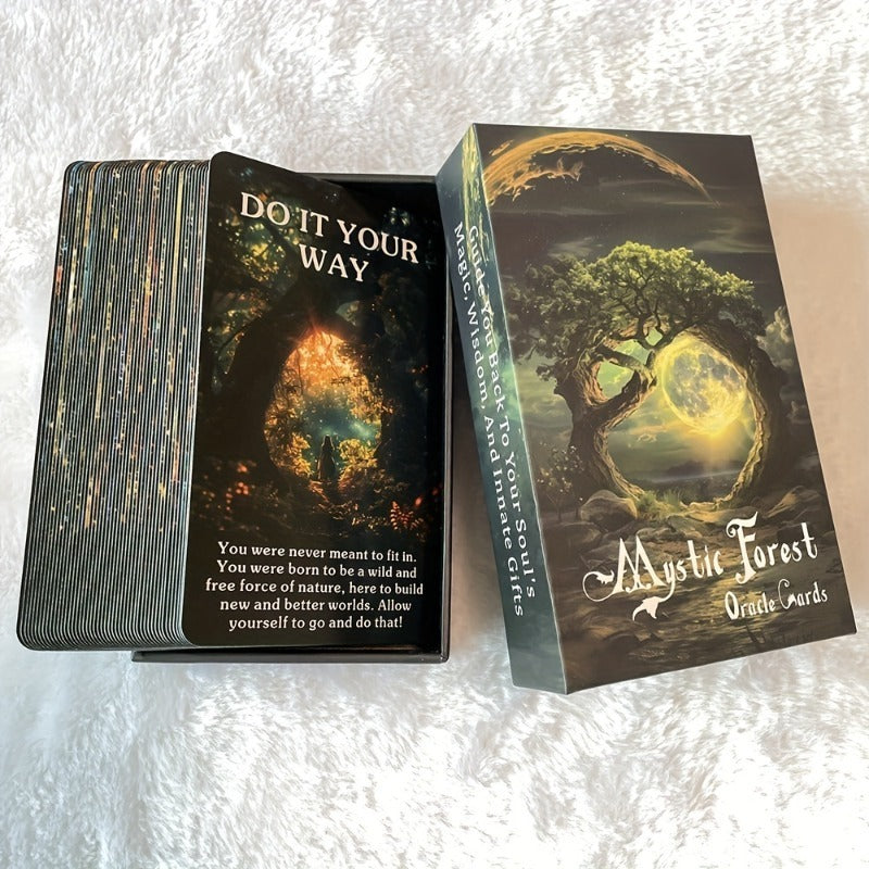 Magic Forest Oracle Cards Nature Inspired Mystical Divination Deck Beginner Tarot Reader Spiritual Guidance Gift for Women Teens Spiritual Seekers