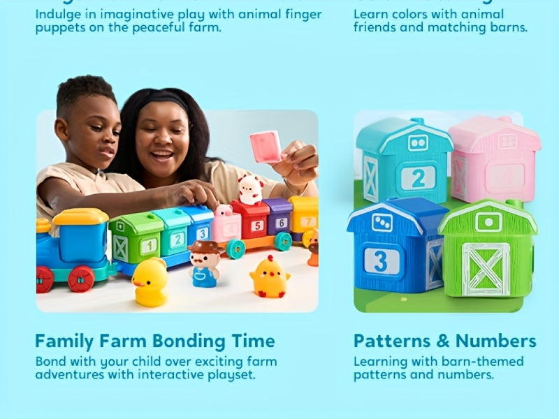 Farm Animal Number Train Toy for Toddlers 9 Animals Counting Matching Sorting STEM Educational Learning Gift Baby Boys Girls Ages 1 2 3 Christmas Birthday
