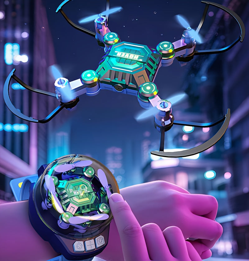 Mini Quadcopter Drone for Kids Beginners 2 Rechargeable Batteries Hovering Watch Storage Remote Control Indoor Outdoor Aircraft Christmas Halloween Gift Boys Girls