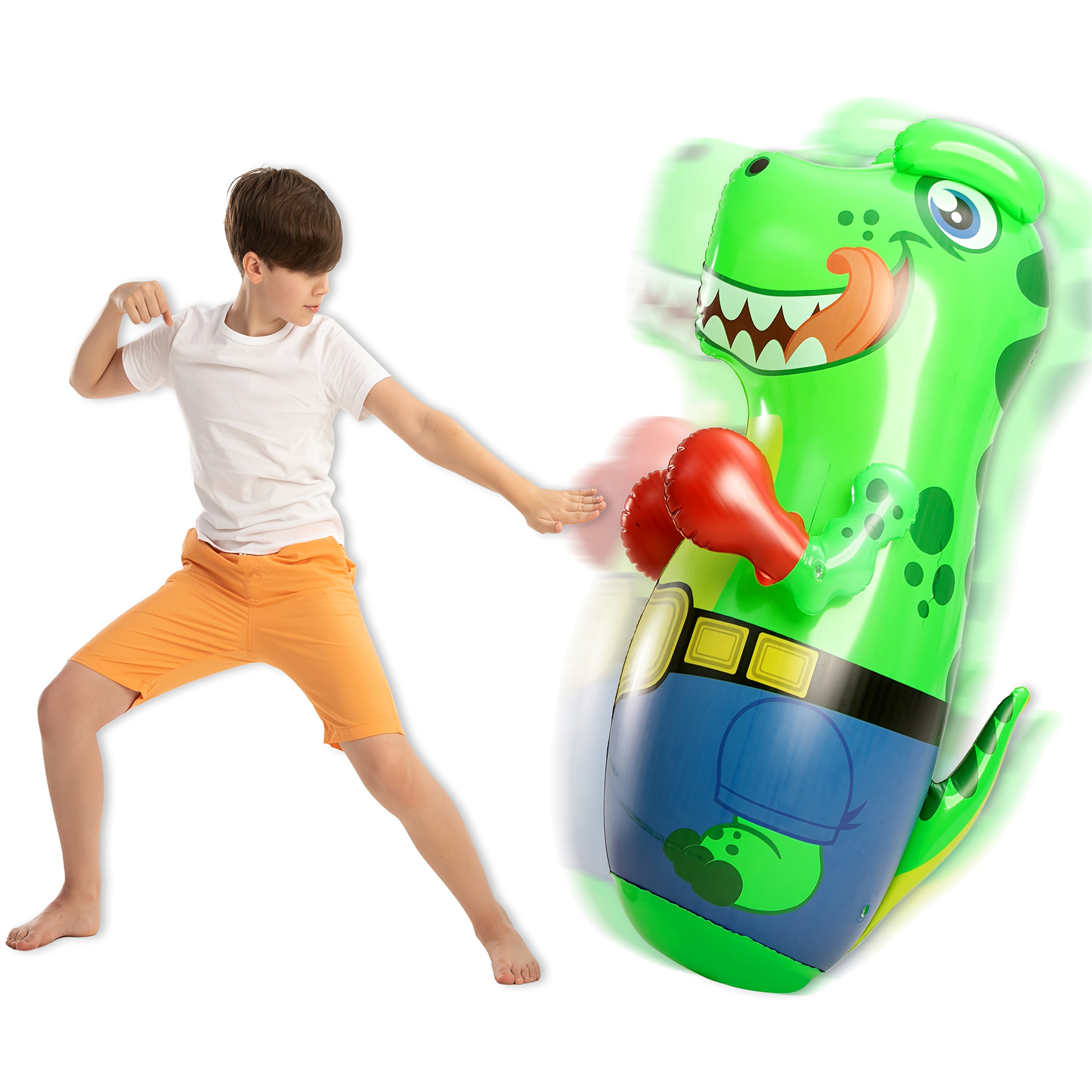 Inflatable Dinosaur Punching Bag for Kids 47 Inch T-Rex Bop Bag Bounce Back Bopper Indoor Outdoor Active Play for Boys Girls Ages 3 Plus - Birthday Gift