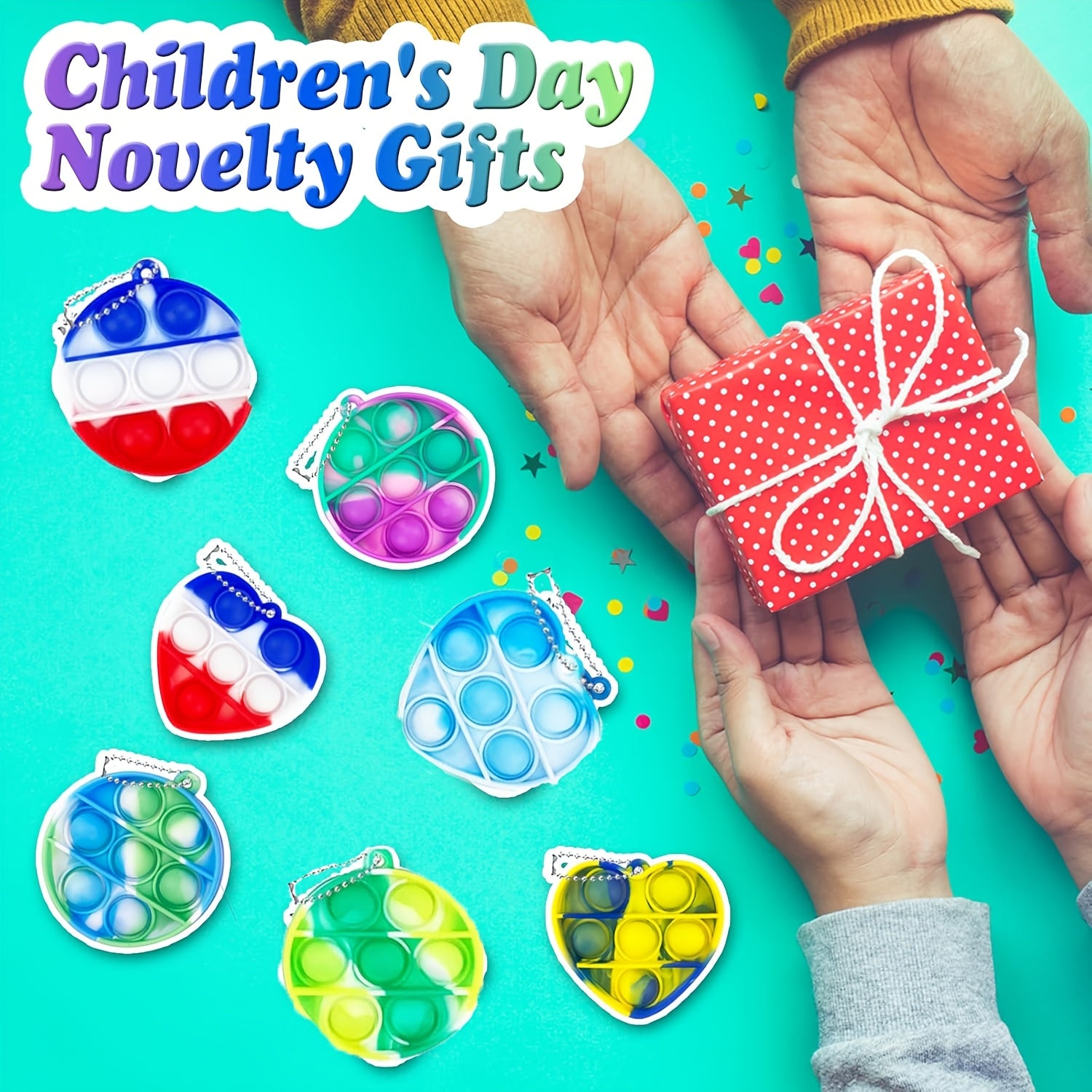 Mini Bubble Pop Fidget Keychain Toys Bulk 100 Pack – Party Favors for Kids, Classroom Prize Box, Easter Basket Stuffers, Birthday & Holiday Gift Boys Girls Ages 4+