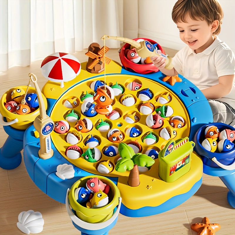 Kids Magnetic Fishing Game Toy 66pcs Ocean Theme 1-8 Players Educational Fine Motor Skills Toddler Boys Girls Birthday Holiday Gift Ages 1-8