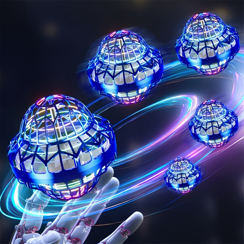Flying Ball Toy UFO Drone 2 Pack Red & Purple – Remote & Hand Controlled Hover Ball with LED Lights STEM Gift for Kids Outdoor Party Birthday Christmas