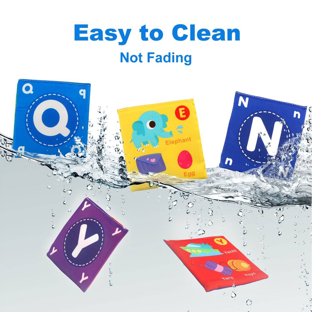 Alphabet Cloth Book with 26 Letter Cards, Soft Early Learning Book in Royal Blue for Parent-Child ABC Activities and Educational Gifts