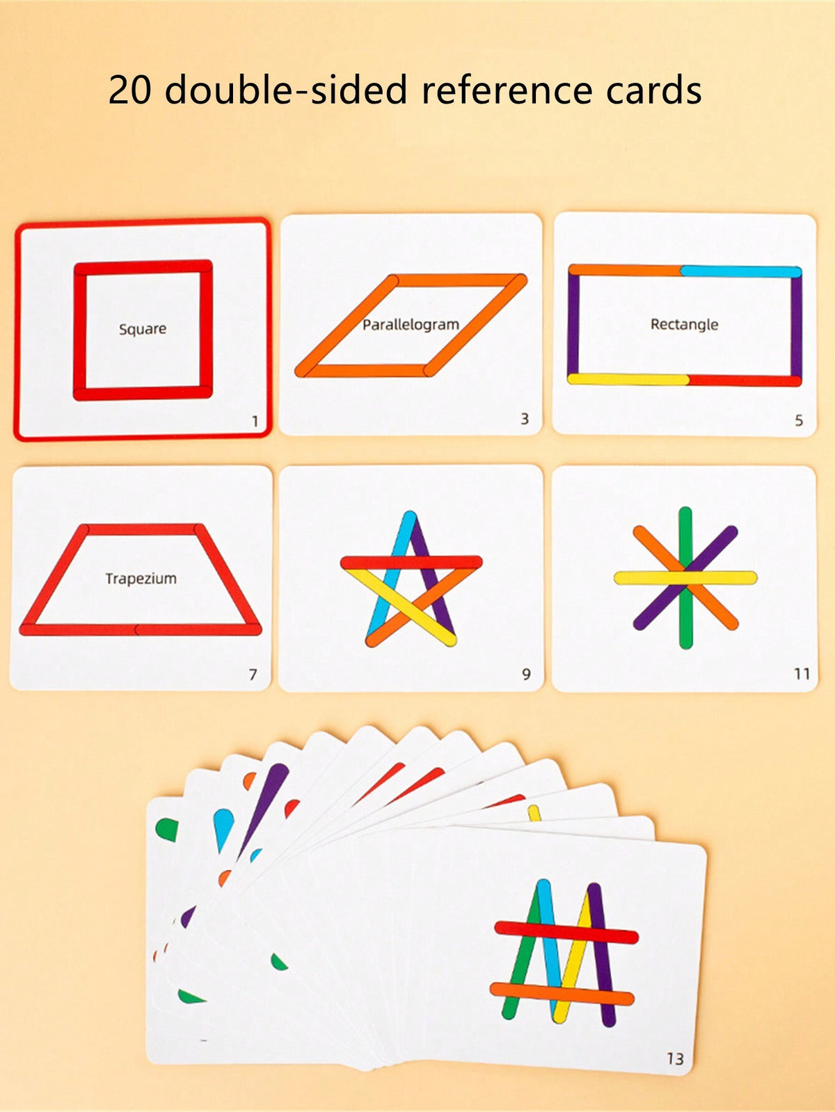 Color Matching Rainbow Stick Game with 30 Sticks & 20 Cards, Montessori-Inspired Pairing Puzzle for Early Learning and Logical Thinking Practice