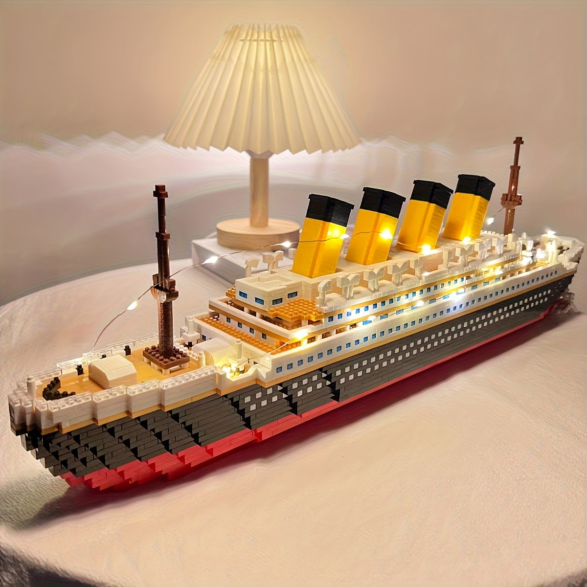 Cruise Ship Building Blocks Set 3000+ Pcs – Large Ocean Liner Model Brick Kit, Collectible Display for Adults Teens, Unique Gift for Ship Lovers