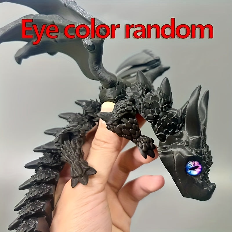 3D Magic Dragon Sculpture Color-Shifting Mystery Eyes Holiday Decor Christmas Halloween CNY Living Room Kitchen Gift