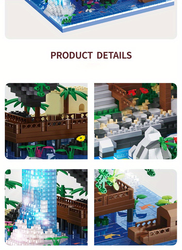 Micro Building Blocks Bonsai Tree Set 3320pcs – Cherry Blossom Peach Blossom Chinese Architecture Collectible Model Kit for Adults Teens