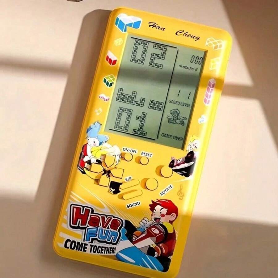 Large Screen Retro Handheld Game Console, Portable Classic Puzzle Gaming Toy with 2 AA Battery Power, 80s and 90s Nostalgic Gift