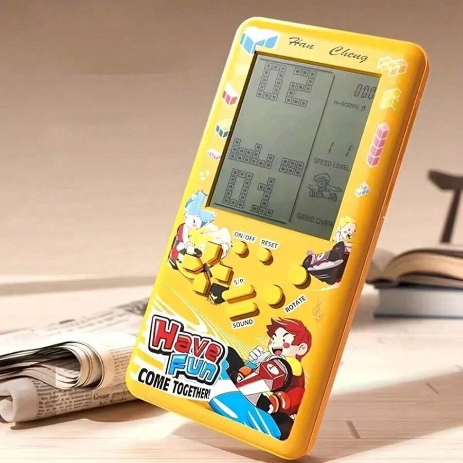 Large Screen Retro Handheld Game Console, Portable Classic Puzzle Gaming Toy with 2 AA Battery Power, 80s and 90s Nostalgic Gift