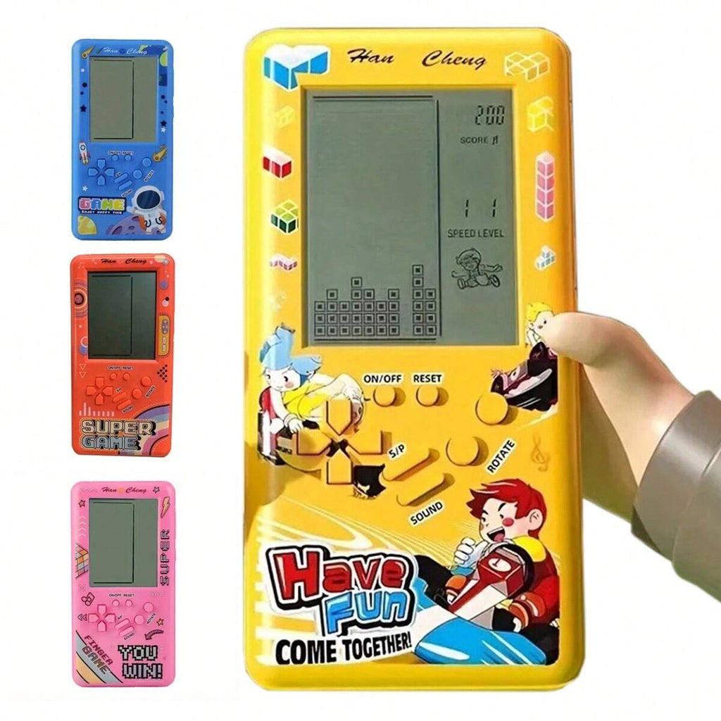 Large Screen Retro Handheld Game Console, Portable Classic Puzzle Gaming Toy with 2 AA Battery Power, 80s and 90s Nostalgic Gift