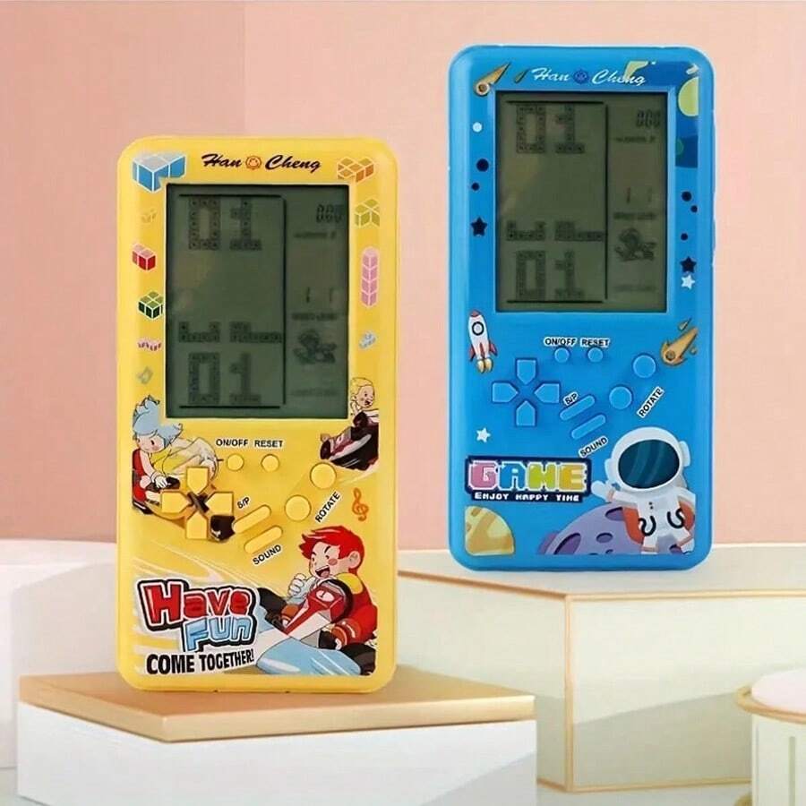 Large Screen Retro Handheld Game Console, Portable Classic Puzzle Gaming Toy with 2 AA Battery Power, 80s and 90s Nostalgic Gift