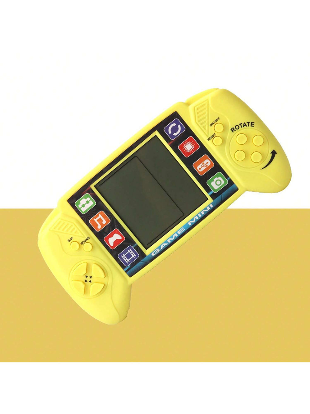 23-in-1 Retro Handheld Game Console for Kids with Large Screen, 2 AA Battery Powered Classic Gaming Toy in Yellow or Black, Gift Idea