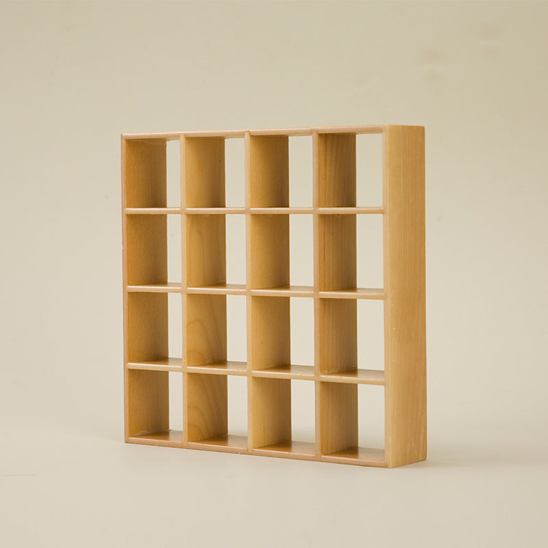 1:12 Scale Dollhouse Miniature 16-Compartment Display Cabinet – Modern Storage Shelf Organizer for Dollhouse, Diorama & Collector Display (Age 14+)