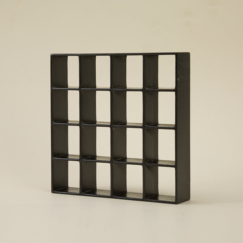 1:12 Scale Dollhouse Miniature 16-Compartment Display Cabinet – Modern Storage Shelf Organizer for Dollhouse, Diorama & Collector Display (Age 14+)