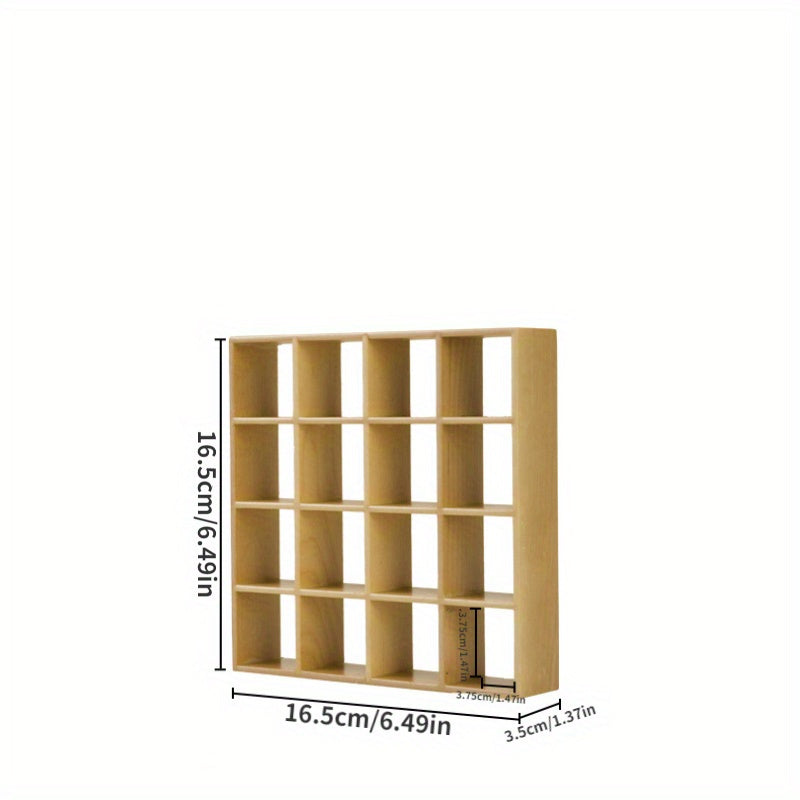 1:12 Scale Dollhouse Miniature 16-Compartment Display Cabinet – Modern Storage Shelf Organizer for Dollhouse, Diorama & Collector Display (Age 14+)