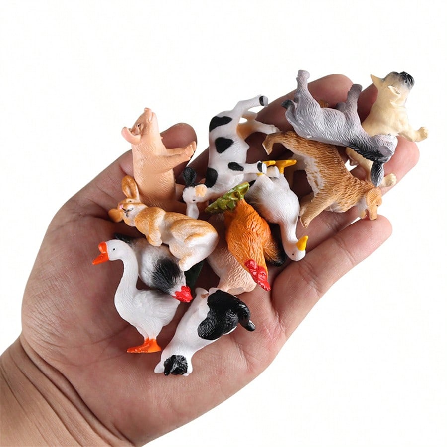 Animal Figurines Set of 24, Decorative Animal Models for Room Displays, Imaginative Storytelling and Counting Activities, Birthday and Christmas Gifts
