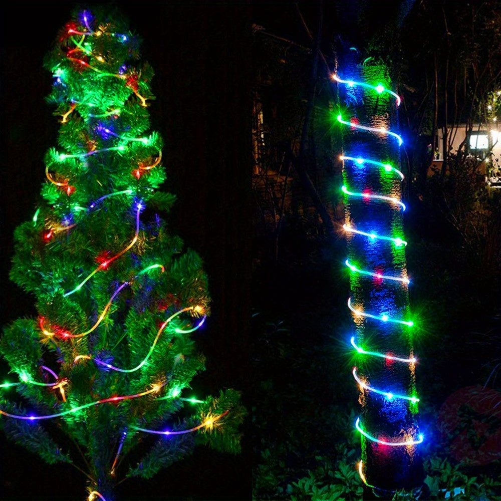 Solar Trampoline Lights IP65 Waterproof 8 Dynamic Modes - Outdoor LED String Lights for 8-16ft Trampolines Solar Powered Warm White Multicolor Kids Backyard Night Play Accessory