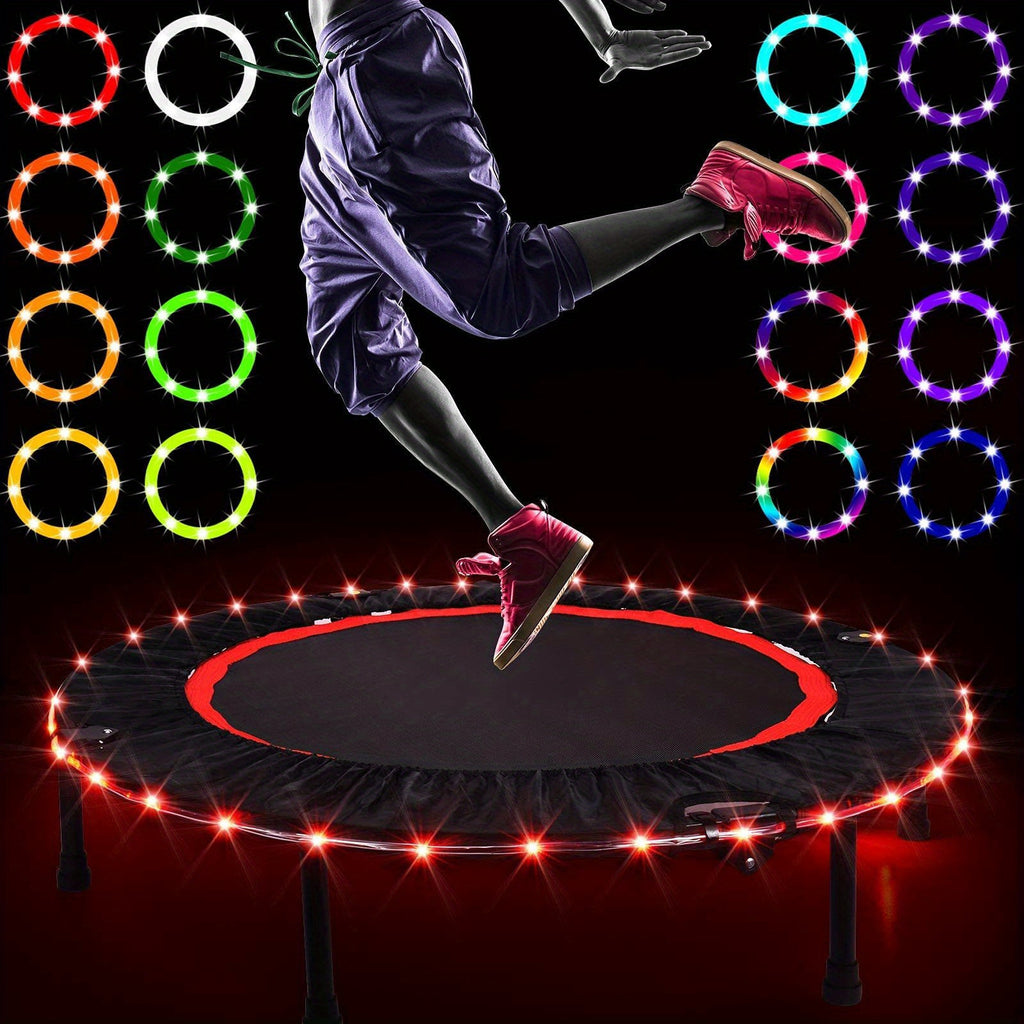 Trampoline Lights Solar Powered LED for 8-16 Ft Trampolines – 50 or 100 LEDs, 8 Modes, IP65 Waterproof Outdoor Rope Lights – Multicolor, White & Blue Glow Trampoline Accessories