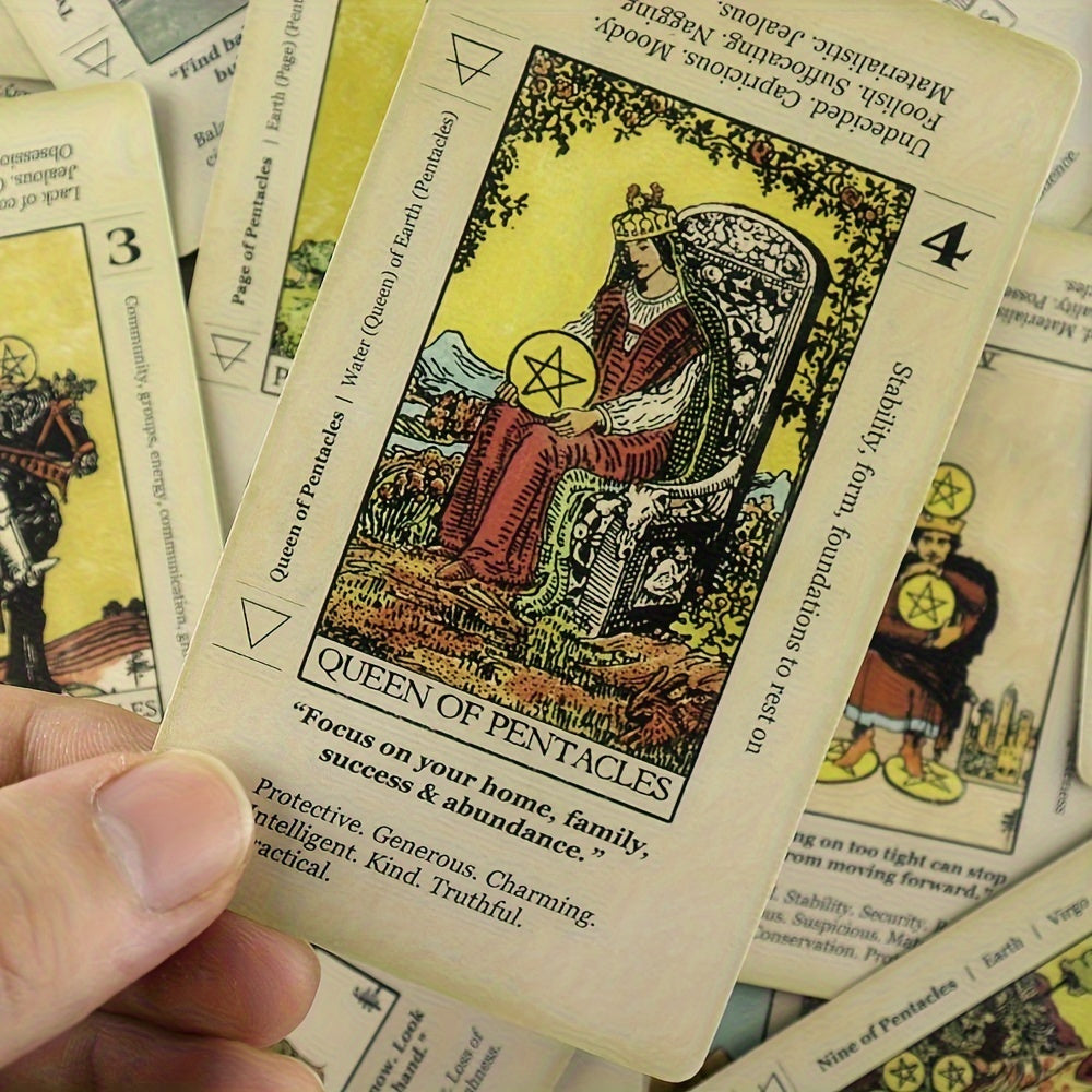 Tarot Cards for Beginners 78 Vintage Card Deck with PDF Guide – Spiritual Gift for Adults, Halloween Christmas Party Game, Family & Friends