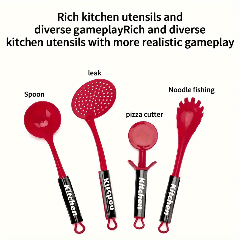 51-Piece Kids Pretend Play Kitchen Set with Cooking Utensils, Tableware & Food Simulation – Learning Gift for Boys Girls