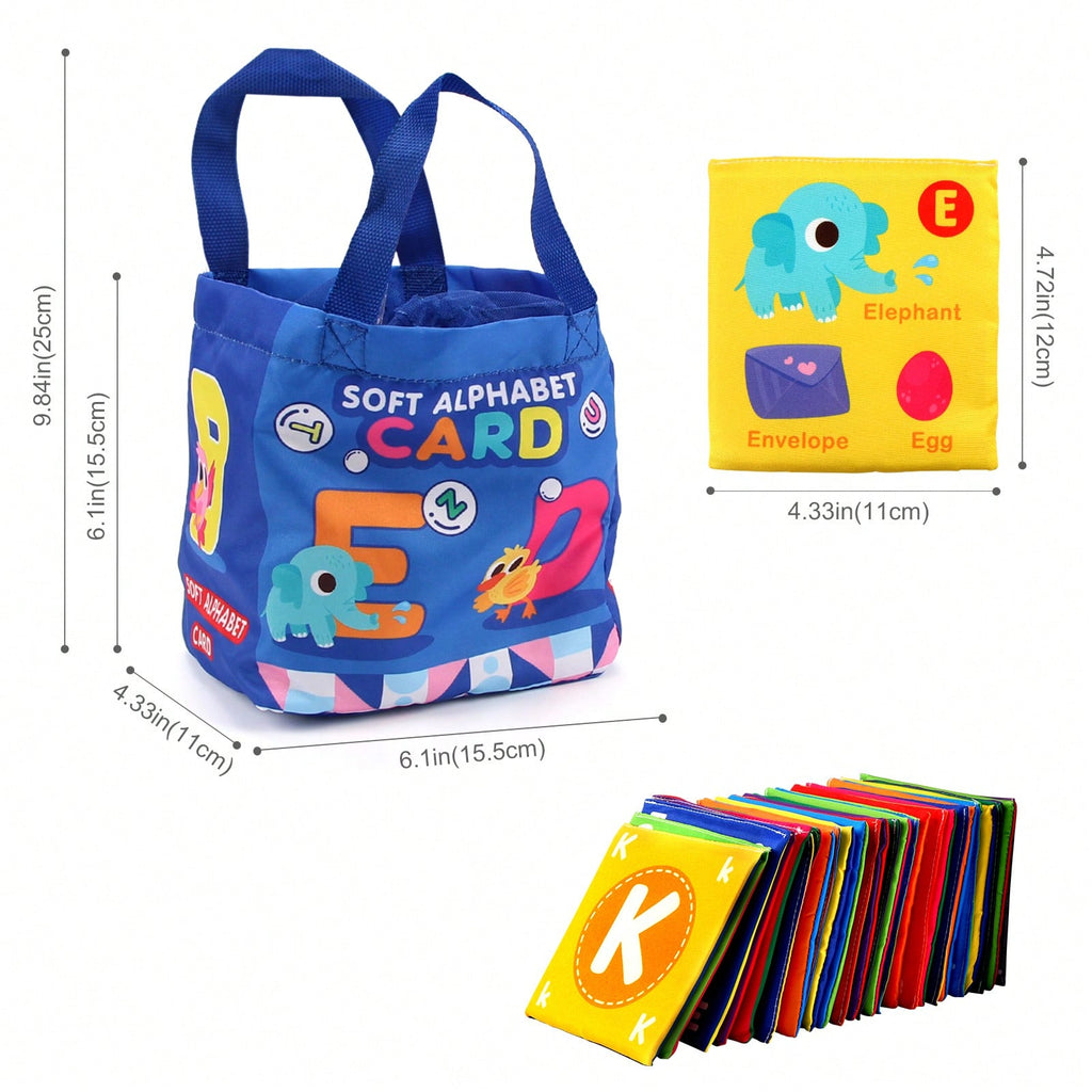 Alphabet Cloth Book with 26 Letter Cards, Soft Early Learning Book in Royal Blue for Parent-Child ABC Activities and Educational Gifts