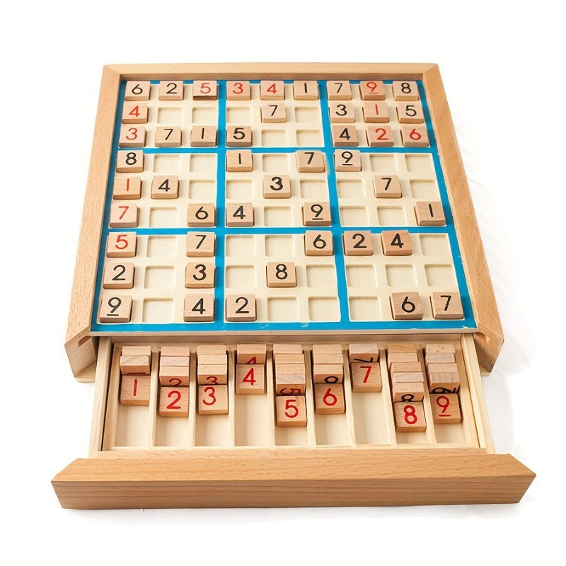 Wooden Sudoku Puzzle Board Game for Kids – Logic Thinking STEM Brain Teaser Table Game, Best Christmas Birthday Halloween Gift for Boys Girls