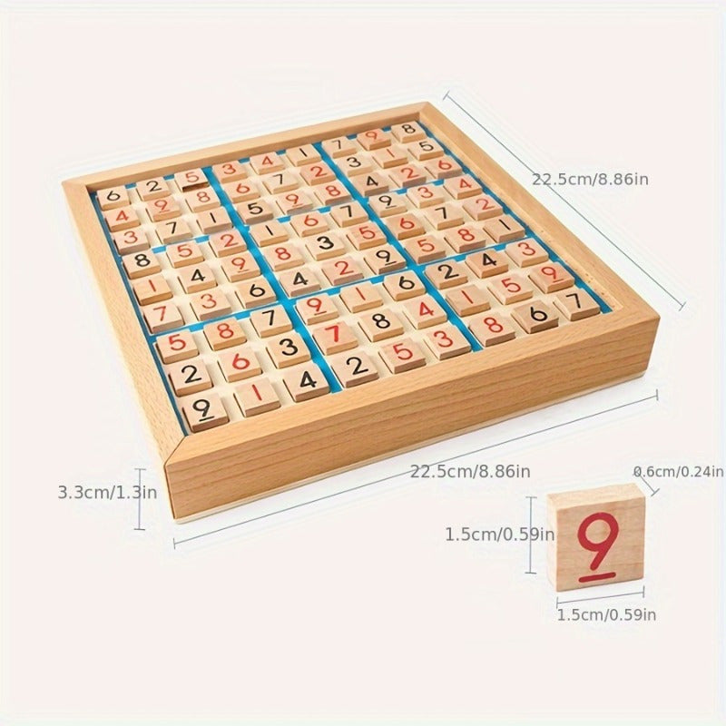 Wooden Sudoku Puzzle Board Game for Kids – Logic Thinking STEM Brain Teaser Table Game, Best Christmas Birthday Halloween Gift for Boys Girls