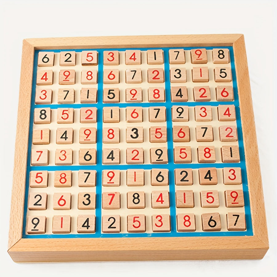 Wooden Sudoku Puzzle Board Game for Kids – Logic Thinking STEM Brain Teaser Table Game, Best Christmas Birthday Halloween Gift for Boys Girls