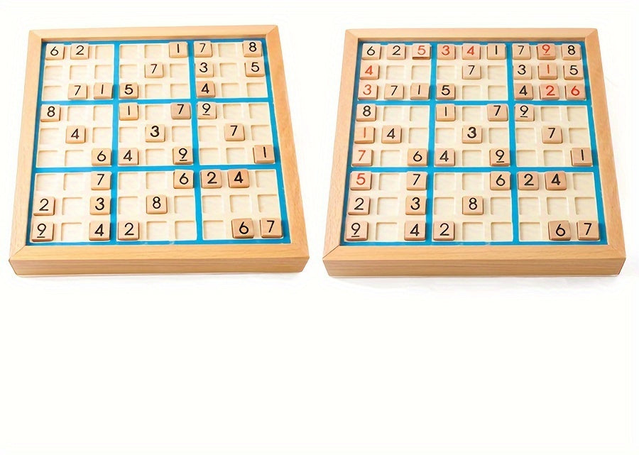 Wooden Sudoku Puzzle Board Game for Kids – Logic Thinking STEM Brain Teaser Table Game, Best Christmas Birthday Halloween Gift for Boys Girls