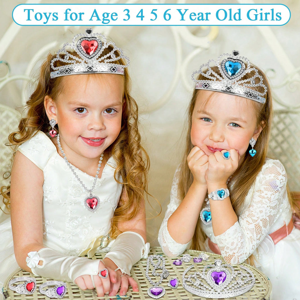 28-Piece Princess Dress Up Set for Girls Ages 3+, Costume Skirts, Princess Shoes, Crowns and Jewelry for Birthday Parties and Gifts