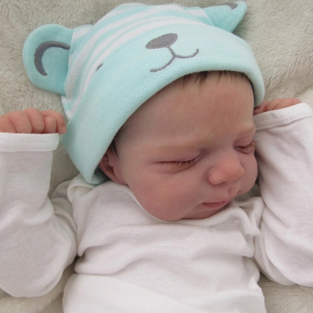 Reborn Baby Girl Doll 19 Inch Full Body Soft Vinyl – 3D-Paint Skin Visible Veins Sleeping Face Lifelike Newborn with Clothes Pacifier Bottle Birthday Christmas Gift