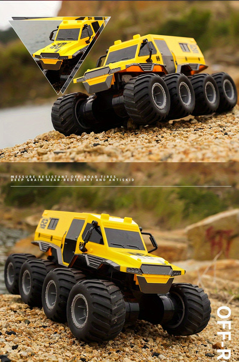 Amphibious RC Truck 8-Wheel Drive 4-Motor Armored Climbing Off-Road Vehicle, Oversized Remote Control Car for Kids Adults, Christmas Halloween Thanksgiving Gift