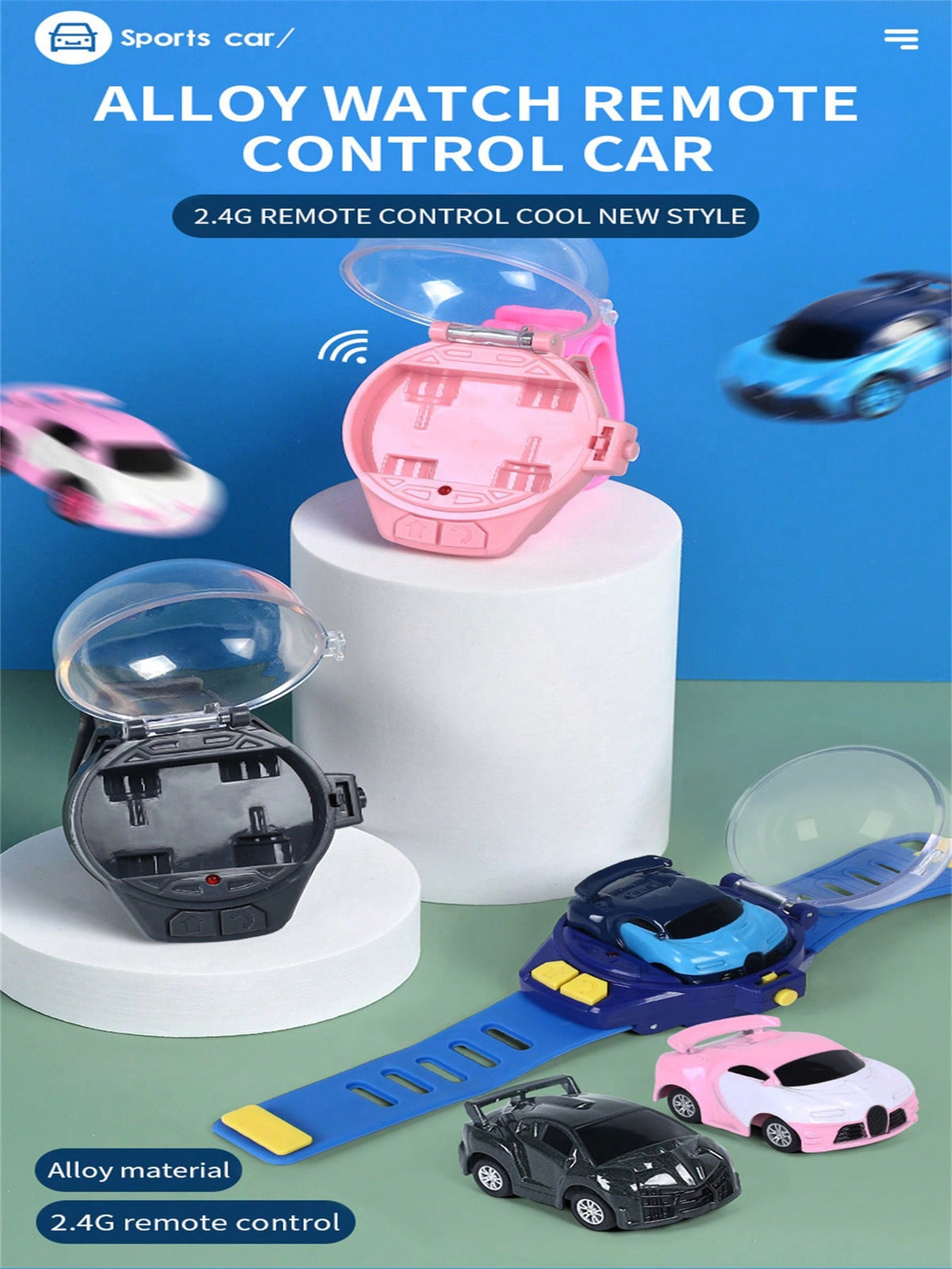 Watch Controlled RC Car for Kids Ages 3-12, Mini Alloy Racing Vehicle with Wireless Watch-Style Remote, Eight Color Options for Birthday and Holiday Gifts
