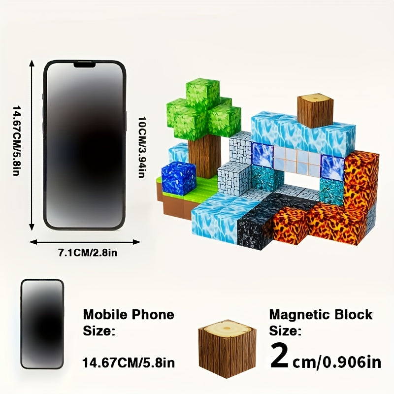 Juangu Kids Magnetic Tiles STEM Building Blocks 56 & 85 Piece Sets – Magnetic Blocks for Ages 3-10, Center of the Earth & Random Pattern Options, Birthday Halloween Christmas Gift for Boys & Girls