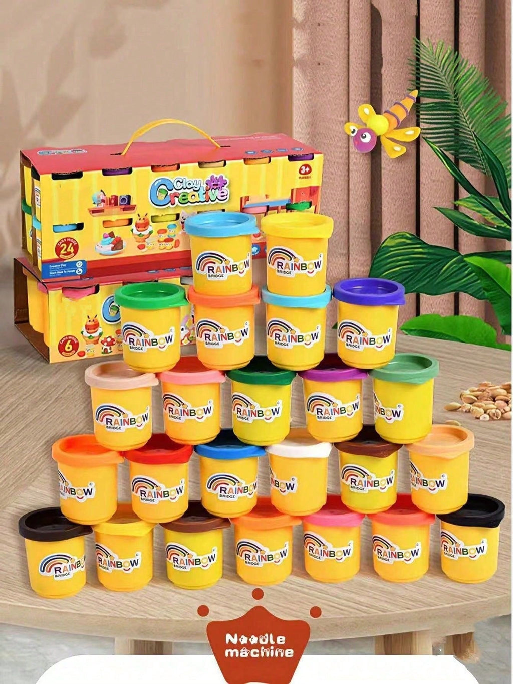 Kids Modeling Clay Play Set, Soft Non-Sticky Reusable DIY Craft Materials in 6, 12 or 24 Pieces for School Activities and Birthday Gifts