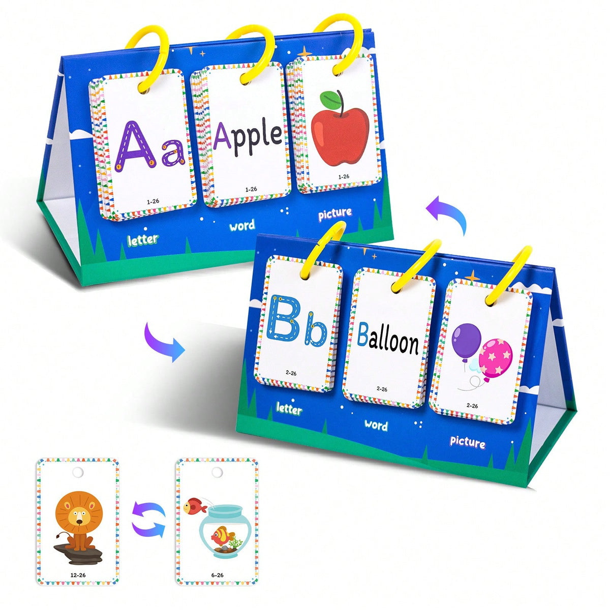 CVC Word Games for Kids with Illustrated English Learning Cards for Phonics, Spelling and Sentence Building, Desktop Homeschool Reading Activities