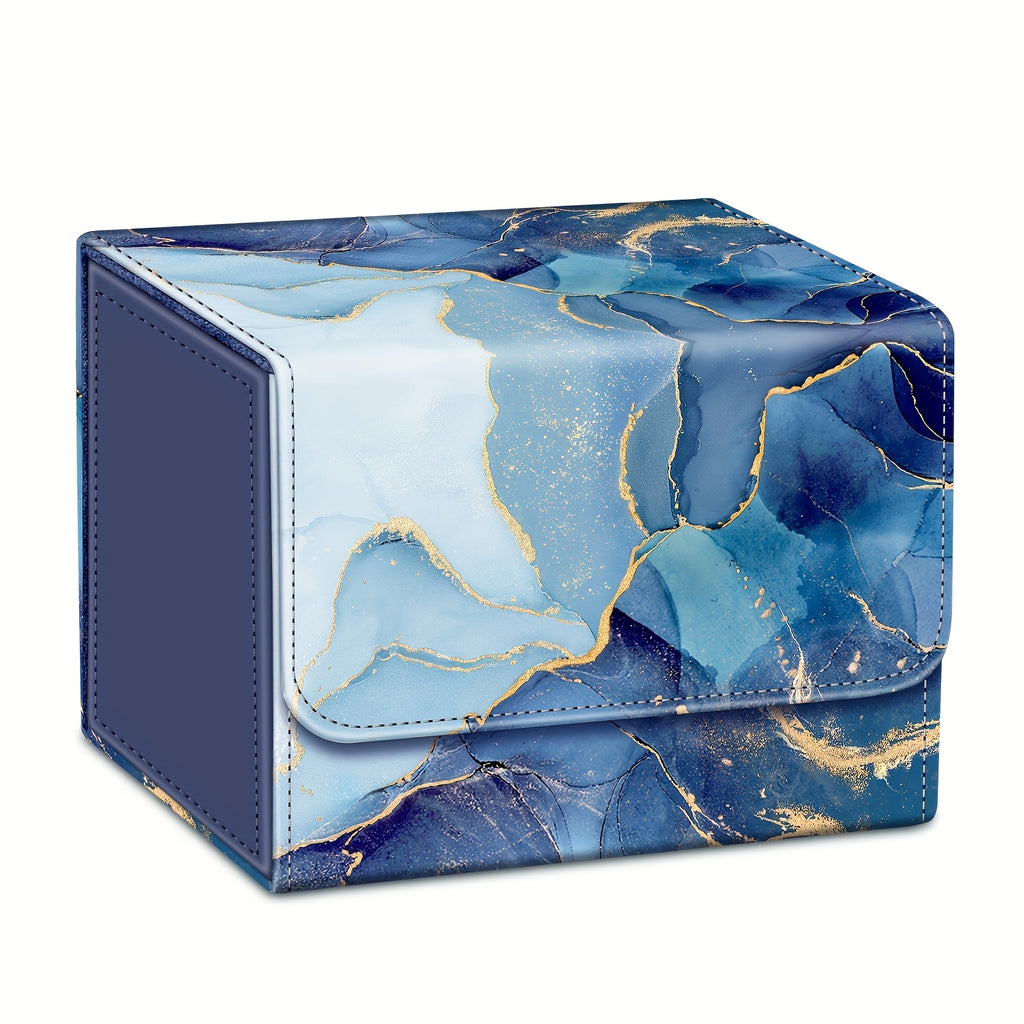 Magnetic Card Storage Box 180+ Cards MTG Pokemon TCG CCG with PU Divider Deck Box Marble Design Trading Card Organizer Collector Gift