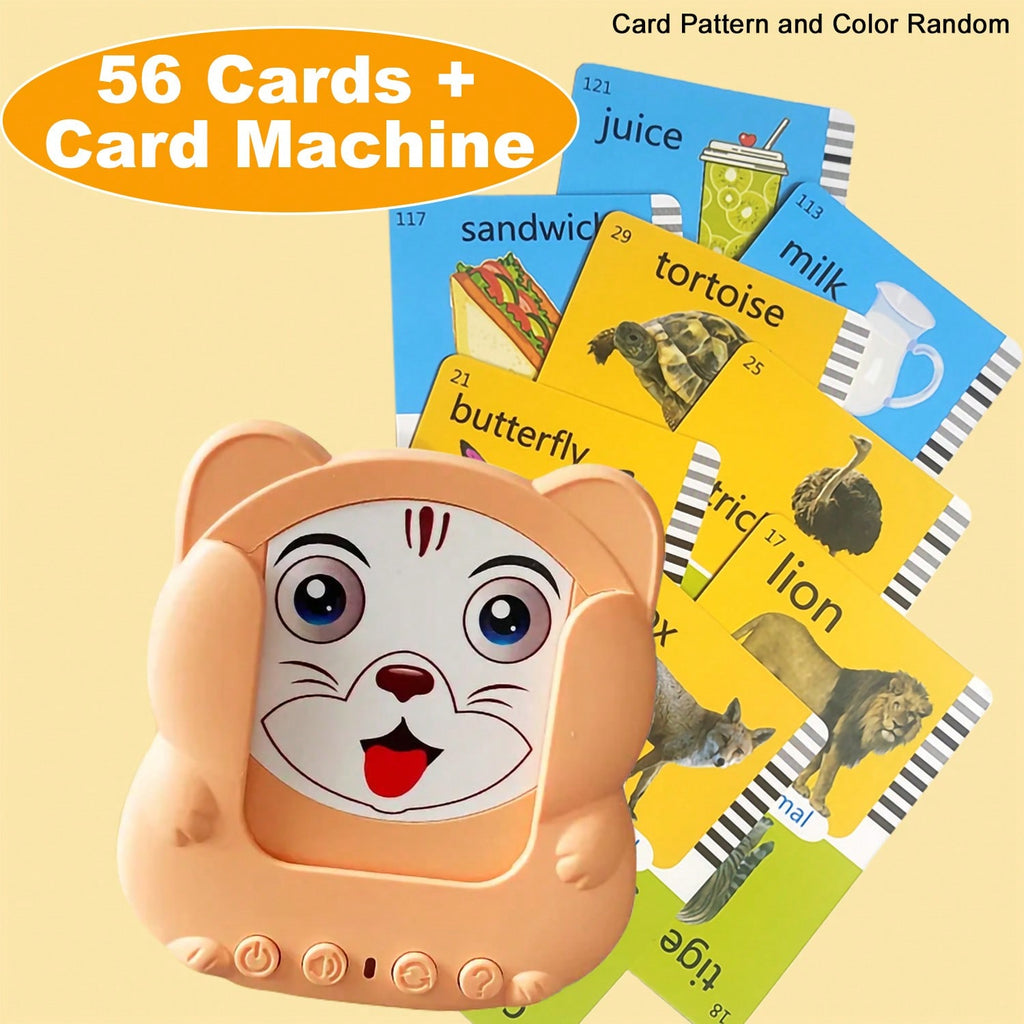 English Pronunciation Flash Cards for Kids with 224 Basic Words, Preschool Vocabulary Learning Toy for Home and Classroom Practice, Pink or Blue