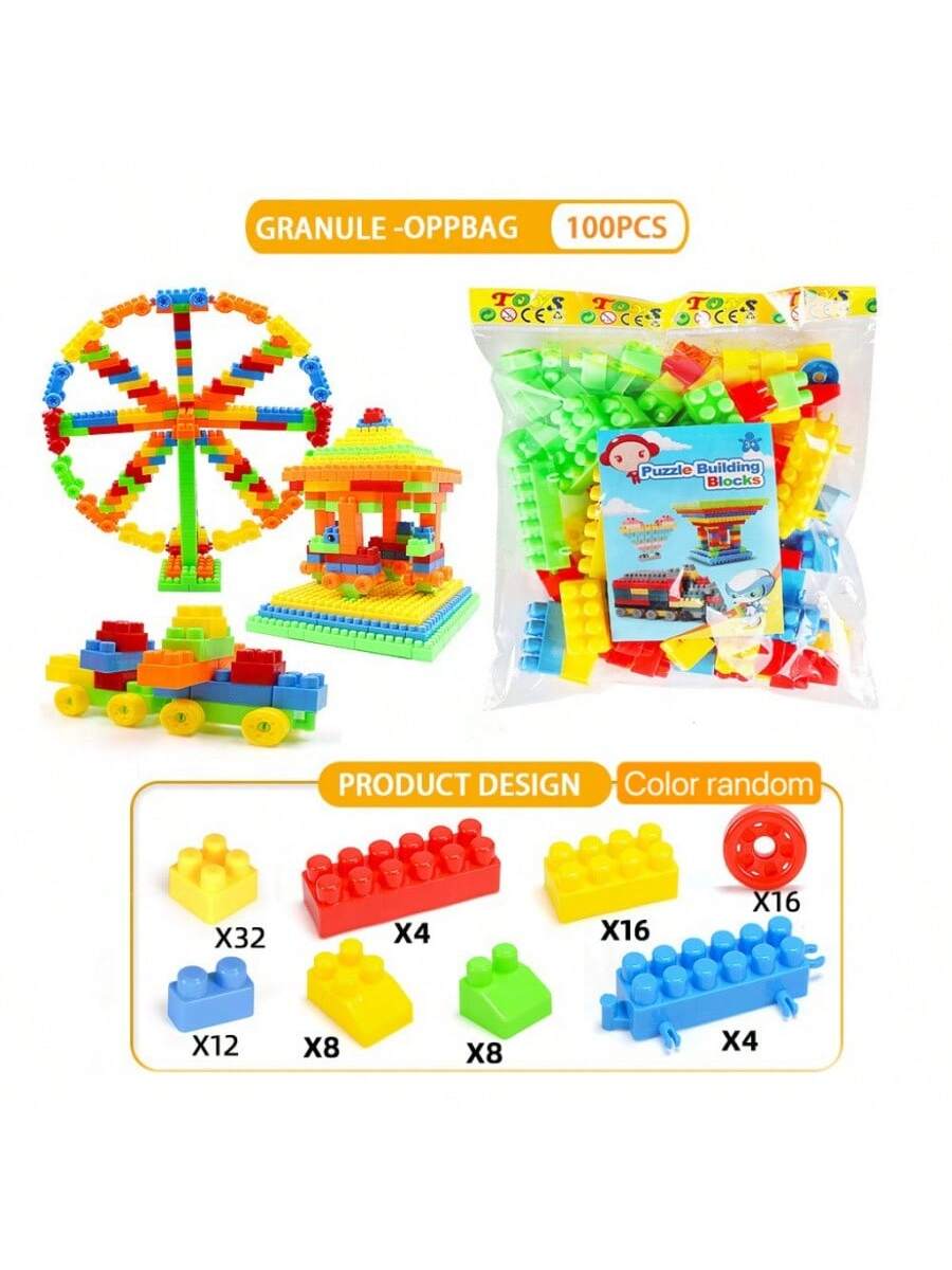 Interlocking Building Blocks Set, 100-440 Pieces of Colorful Medium-Sized DIY Bricks for Creative Construction Play and Birthday Christmas Gifts