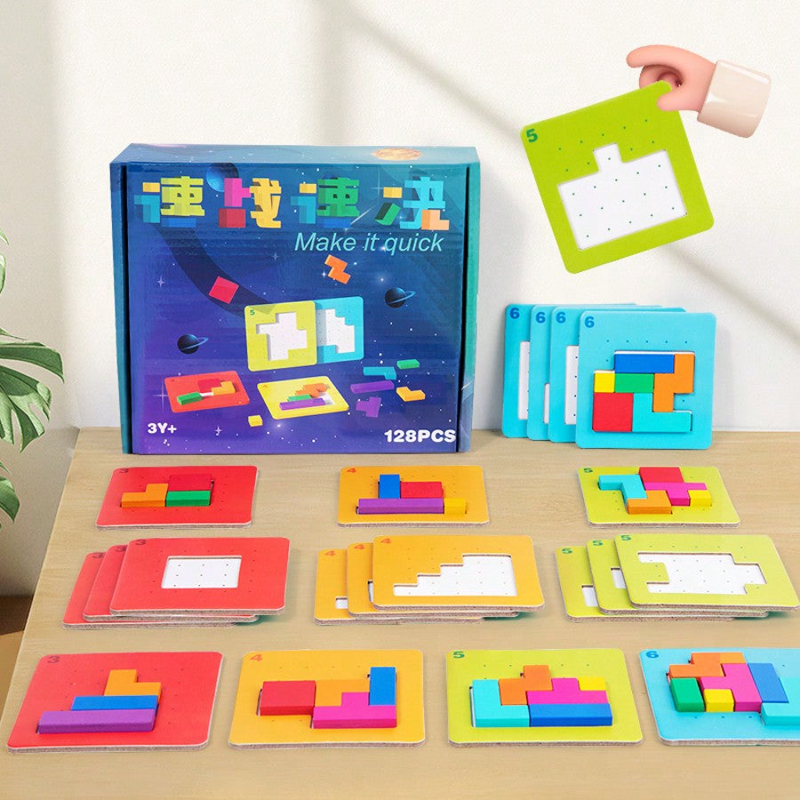 Colorful Block Puzzle Game for Kids, Quick Victory Tabletop Thinking Challenge for Parent-Child Interaction and Family Game Night Gifts