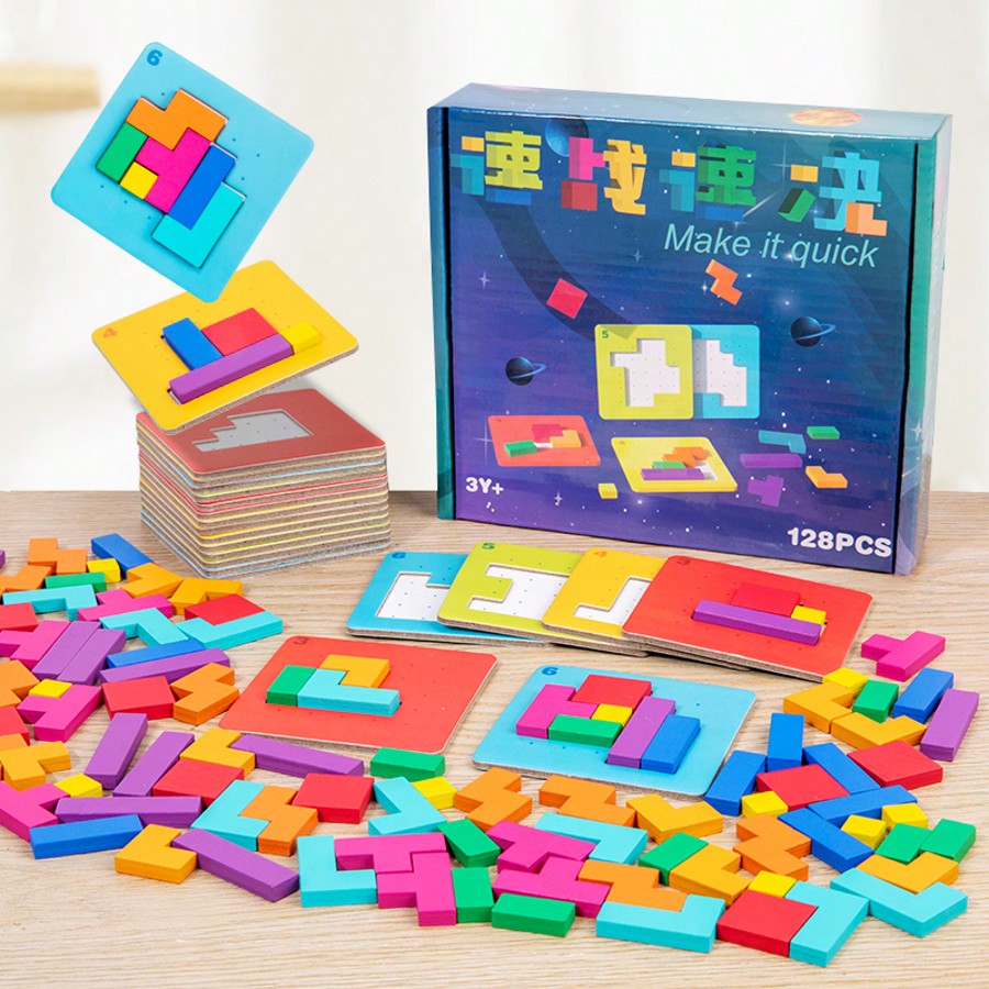 Colorful Block Puzzle Game for Kids, Quick Victory Tabletop Thinking Challenge for Parent-Child Interaction and Family Game Night Gifts