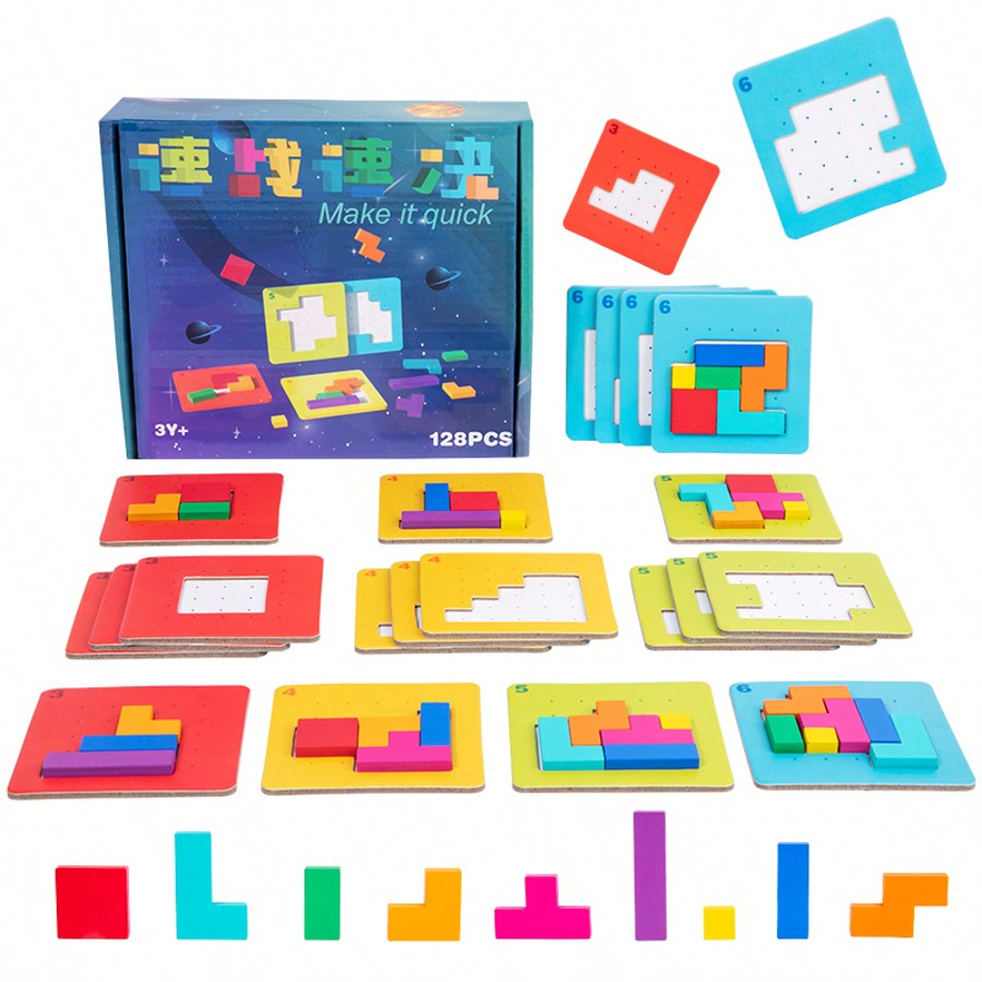 Colorful Block Puzzle Game for Kids, Quick Victory Tabletop Thinking Challenge for Parent-Child Interaction and Family Game Night Gifts