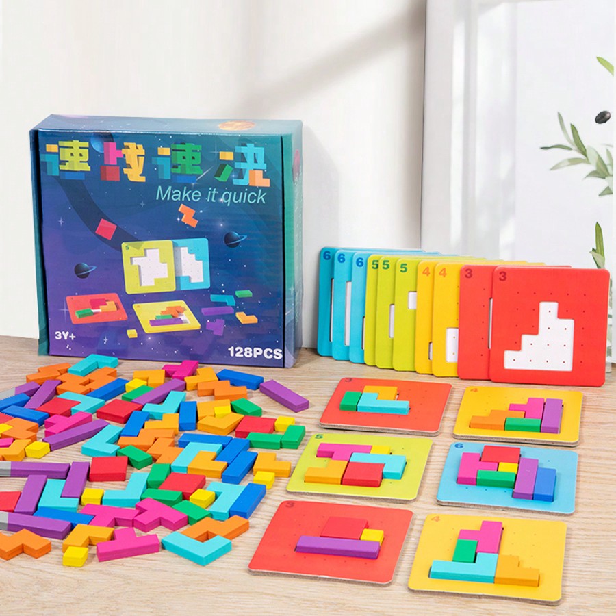 Colorful Block Puzzle Game for Kids, Quick Victory Tabletop Thinking Challenge for Parent-Child Interaction and Family Game Night Gifts