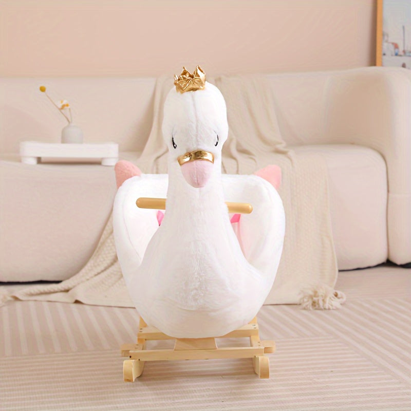 Baby Rocking Horse Toy for Ages 6 Months and Up - Classic White Ride-On Rocker for Indoor Outdoor Use, Early Development Toy, Perfect Birthday Christmas Gift for Babies Toddlers Boys Girls