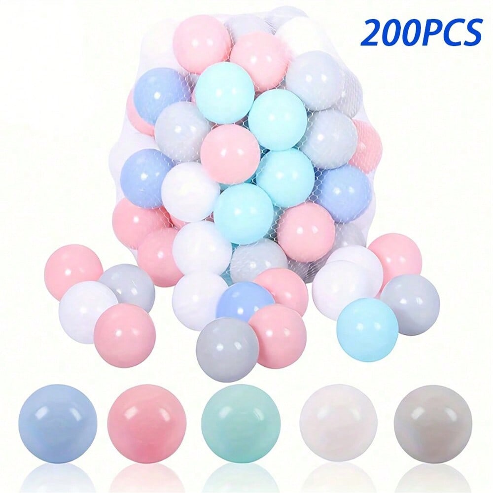 Ball Pit Balls in Macaron Colors, Soft Plastic Ocean Play Balls in 30, 50 or 200 Pieces for Kids Play Areas, Party Decor and Birthday Gifts