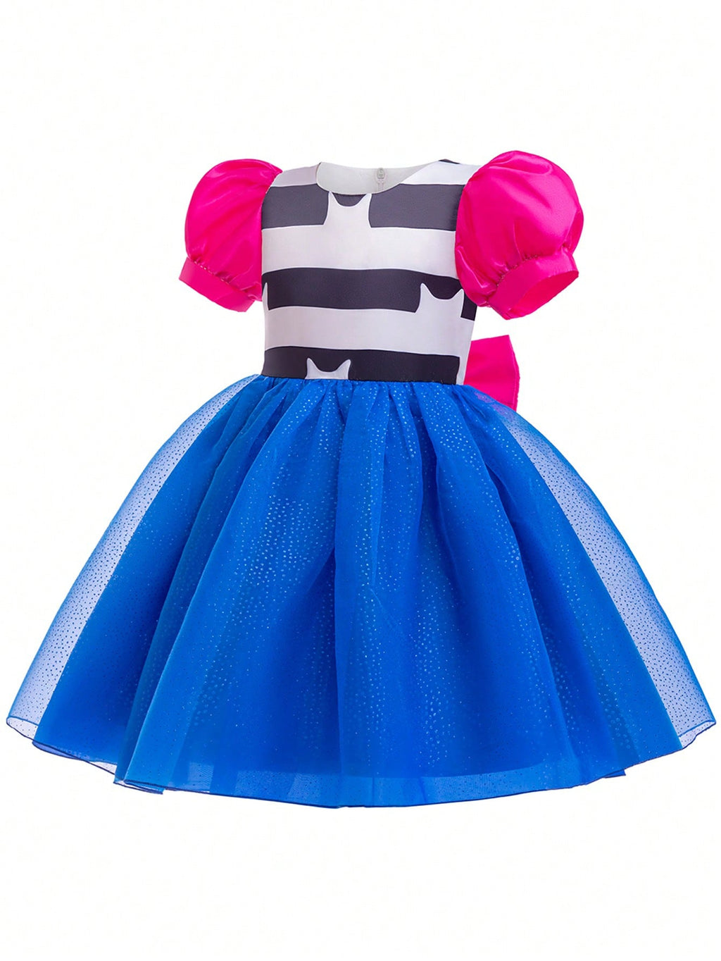 Cat Costume for Girls, 2-Piece Blue Dress and Headpiece Set for Halloween, Carnival Dress Up, Birthday Parties and Imaginative Animal Role Play