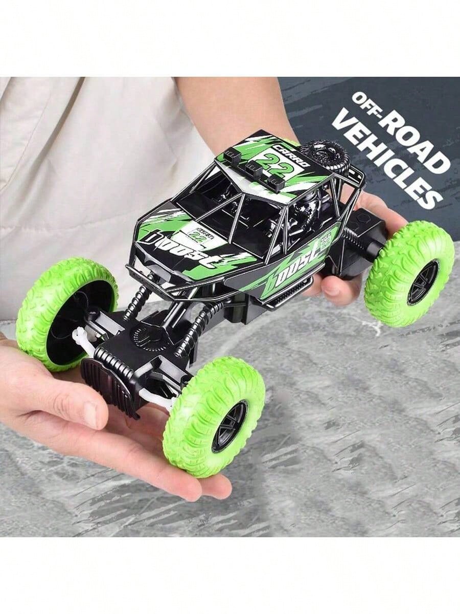 Rechargeable Off-Road RC Car for Kids with Lights, 4-Channel Racing and Outdoor Climbing Play, Dark Blue or Black Green Remote Control Vehicle