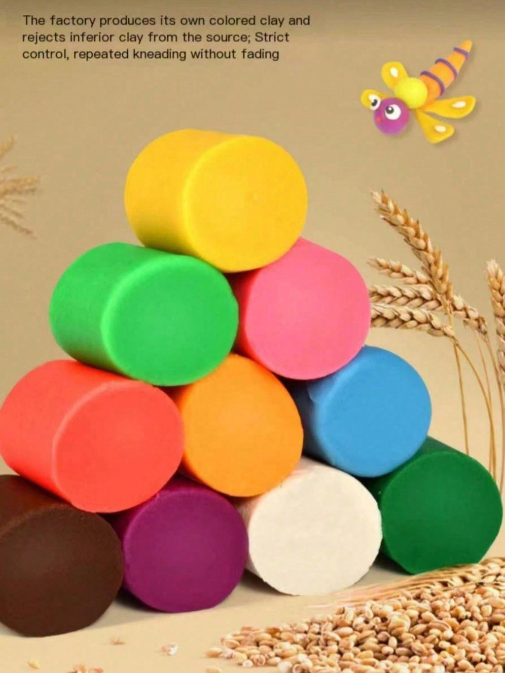 Kids Modeling Clay Play Set, Soft Non-Sticky Reusable DIY Craft Materials in 6, 12 or 24 Pieces for School Activities and Birthday Gifts