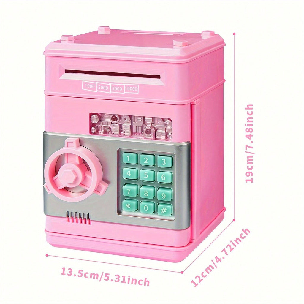 Cash and Coin Piggy Bank for Kids Ages 3-12, Electronic ATM-Style Money Box in Black, Pink or Red for Pocket Money Saving and Birthday Gifts